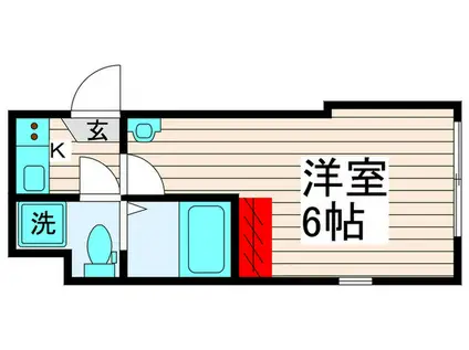 エーハイム栗原(1K/1階)の間取り写真