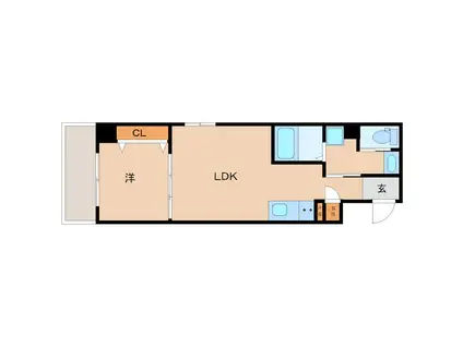 イーボヌール尼崎(1LDK/6階)の間取り写真