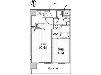 アーデン麻布十番(1LDK/2階)の間取り写真