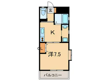 カサベルデ垂水(1K/7階)の間取り写真
