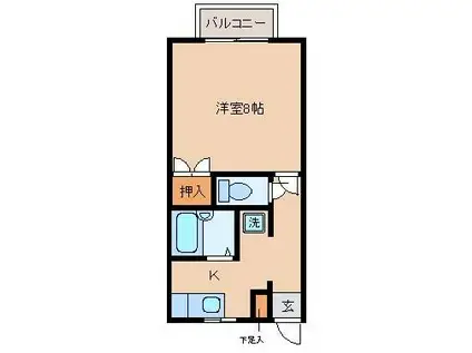 メゾンシンコー(1K/2階)の間取り写真