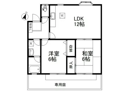 サンパーク浅間台(2LDK/1階)の間取り写真