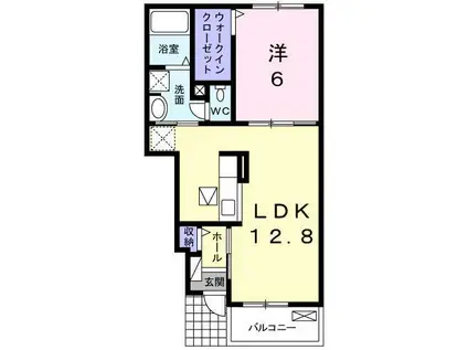 ライジング・サンHK III(1LDK/1階)の間取り写真