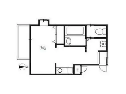 メゾンホワイト(ワンルーム/2階)の間取り写真