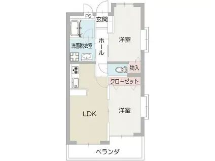 レアールBEANS(2LDK/3階)の間取り写真