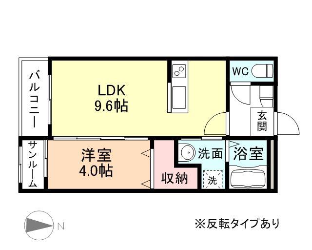 ドリーム17(1LDK/2階)の間取り写真