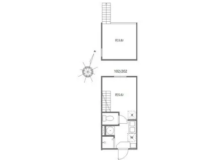 エイチワイコネクト東大泉(ワンルーム/2階)の間取り写真