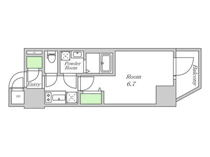 ファーストフィオーレ難波南アルマ(1K/8階)の間取り写真