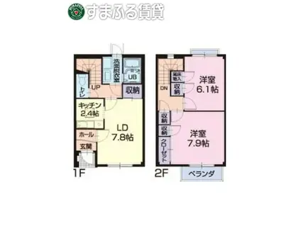 ヴィラKーII(2LDK/1階)の間取り写真