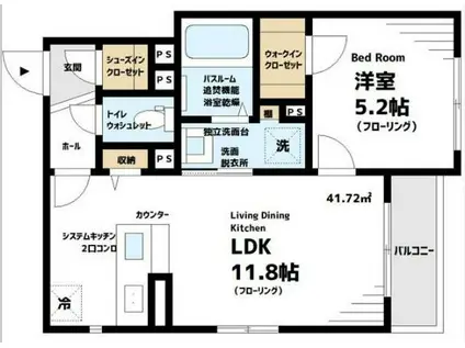 エルミタージュ南烏山(1LDK/1階)の間取り写真