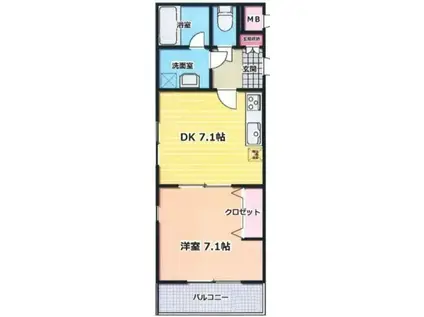 クオリアハイム千人町 212(1DK/2階)の間取り写真