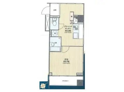 中野ニューハウジング(1DK/6階)の間取り写真