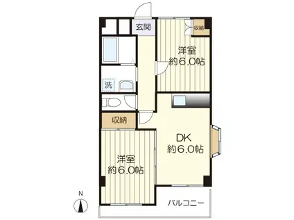 ステイブル橋場(2DK/2階)の間取り写真