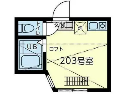 ユナイト末吉ロス・アラモス(ワンルーム/1階)の間取り写真