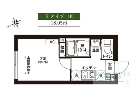 レピュア駒込レジデンス(1K/1階)の間取り写真