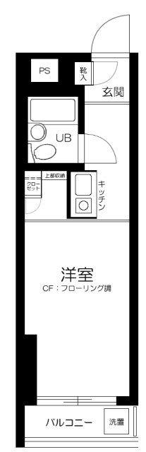 スカイコート横浜山手(1K/2階)の間取り写真