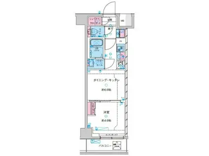 GENOVIA鐘ヶ淵(1DK/2階)の間取り写真