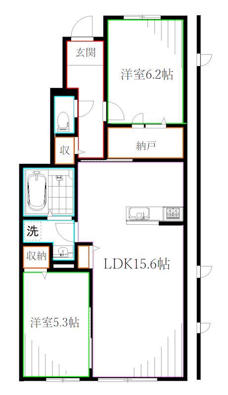 CLASIA JINDAIJI(2LDK/1階)の間取り写真