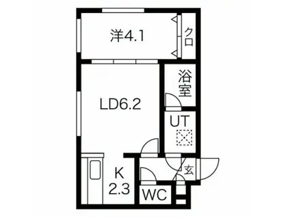 CASA CENTRO平岸(1LDK/3階)の間取り写真