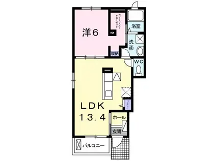 フィオーレ悠(1LDK/1階)の間取り写真
