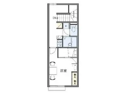 レオパレスプラティーク昭島(1K/2階)の間取り写真