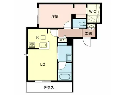 シーシェル浜甲子園(1LDK/1階)の間取り写真