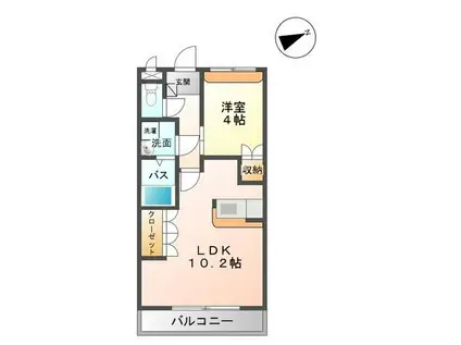 エバーレジダンス(1LDK/2階)の間取り写真