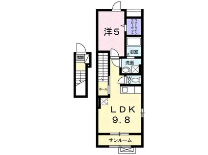 アーバン 桜神(1LDK/2階)の間取り写真