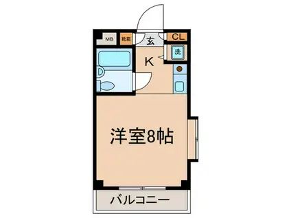 アマデウス・コーポ(1K/2階)の間取り写真