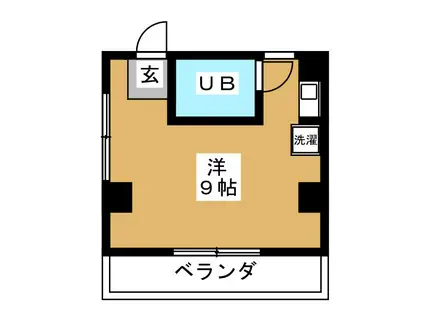 プリヴァートマンション(ワンルーム/4階)の間取り写真