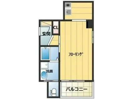 サン・ロレンツ心斎橋東(1K/2階)の間取り写真