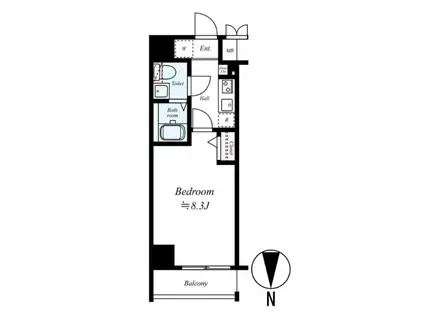 レジデンシャルヒルズ博多東(1K/10階)の間取り写真