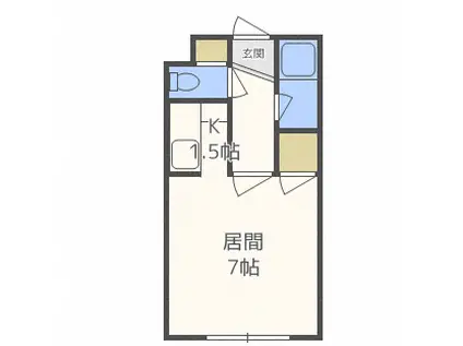 フロンティア南郷通(1K/4階)の間取り写真