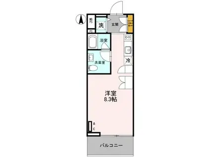 VISTA GRANDE東灘(ワンルーム/3階)の間取り写真