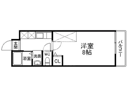 アークリード太秦(1K/1階)の間取り写真