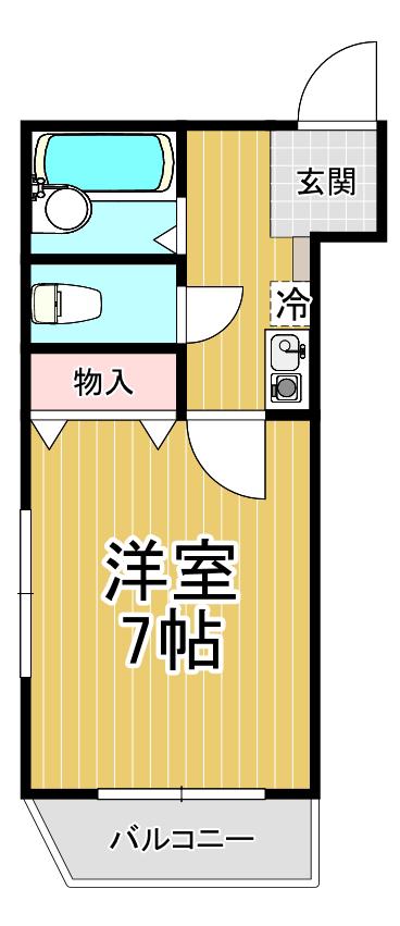 エルロン21(1K/4階)の間取り写真