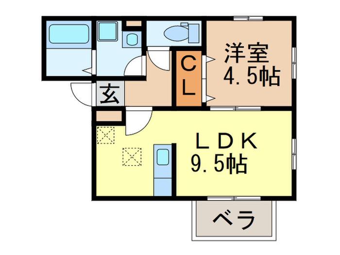 EXCELLA見野(1LDK/2階)の間取り写真