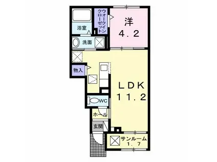 ラ・カーサ・スギ(1LDK/1階)の間取り写真