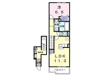 ルミッカ(1LDK/2階)の間取り写真