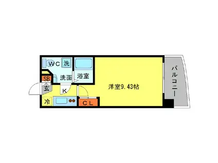 SERENITE天六西(1K/10階)の間取り写真