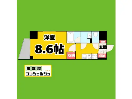 エルスタンザ徳川(1K/2階)の間取り写真
