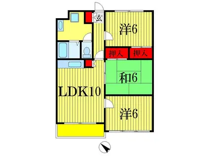 プティフルール(1LDK/1階)の間取り写真