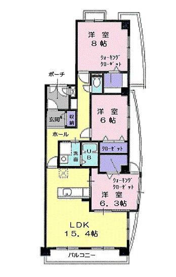 パールヒルズ大森(3LDK/7階)の間取り写真