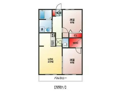 シャン・ティオン(2LDK/2階)の間取り写真