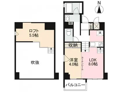 コリドール丸の内(1LDK/1階)の間取り写真