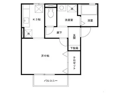 サンフェルティ(1K/1階)の間取り写真