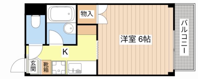 ベルロード福満(1K/1階)の間取り写真