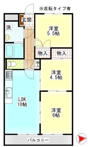 ネクスト倉田 東館(3LDK/7階)の間取り写真