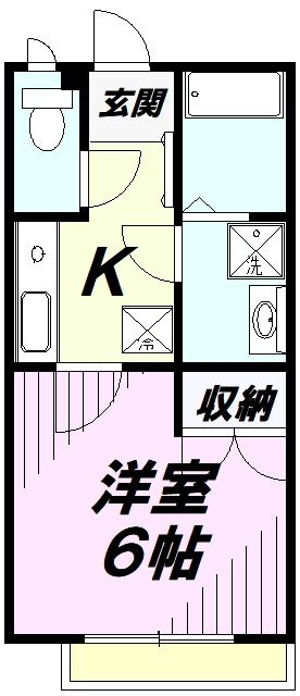 コモド狭山ヶ丘(1K/2階)の間取り写真