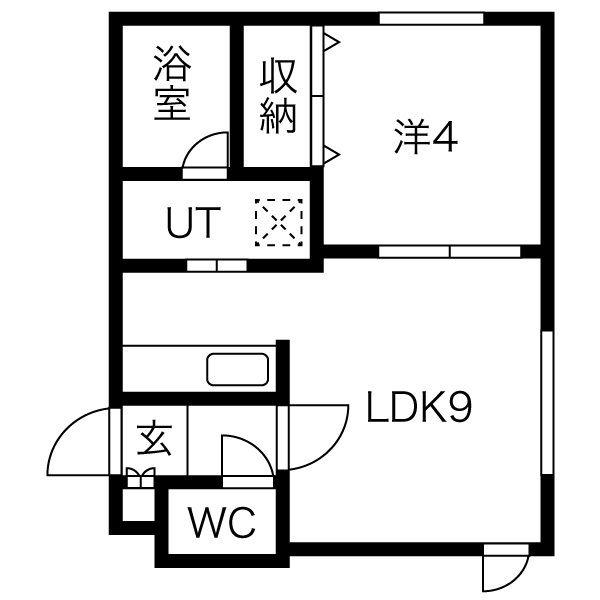 EVERGREEN KIKUSUI(1LDK/4階)の間取り写真